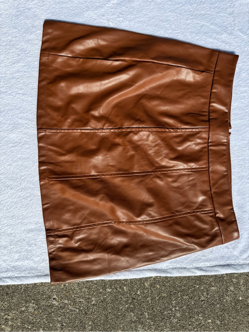 SHEIN Brown Faux Leather Paneled Mini Skirt